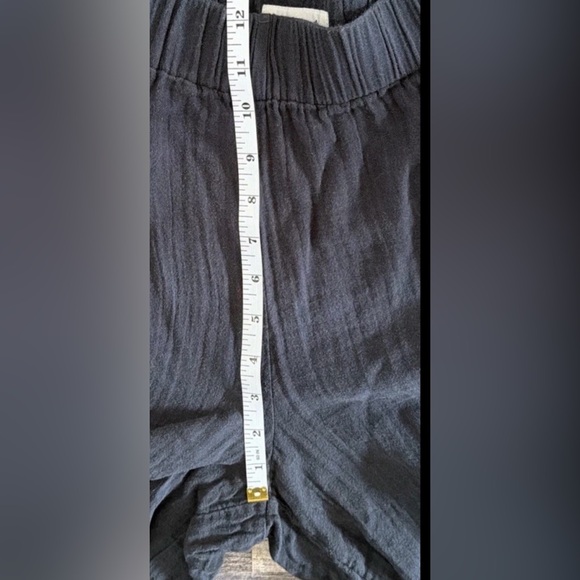 Pact Organic Size XL Washed Charcoal Coastal Cotton Gauze Crop Wide Leg Pant - Picture 6 of 8